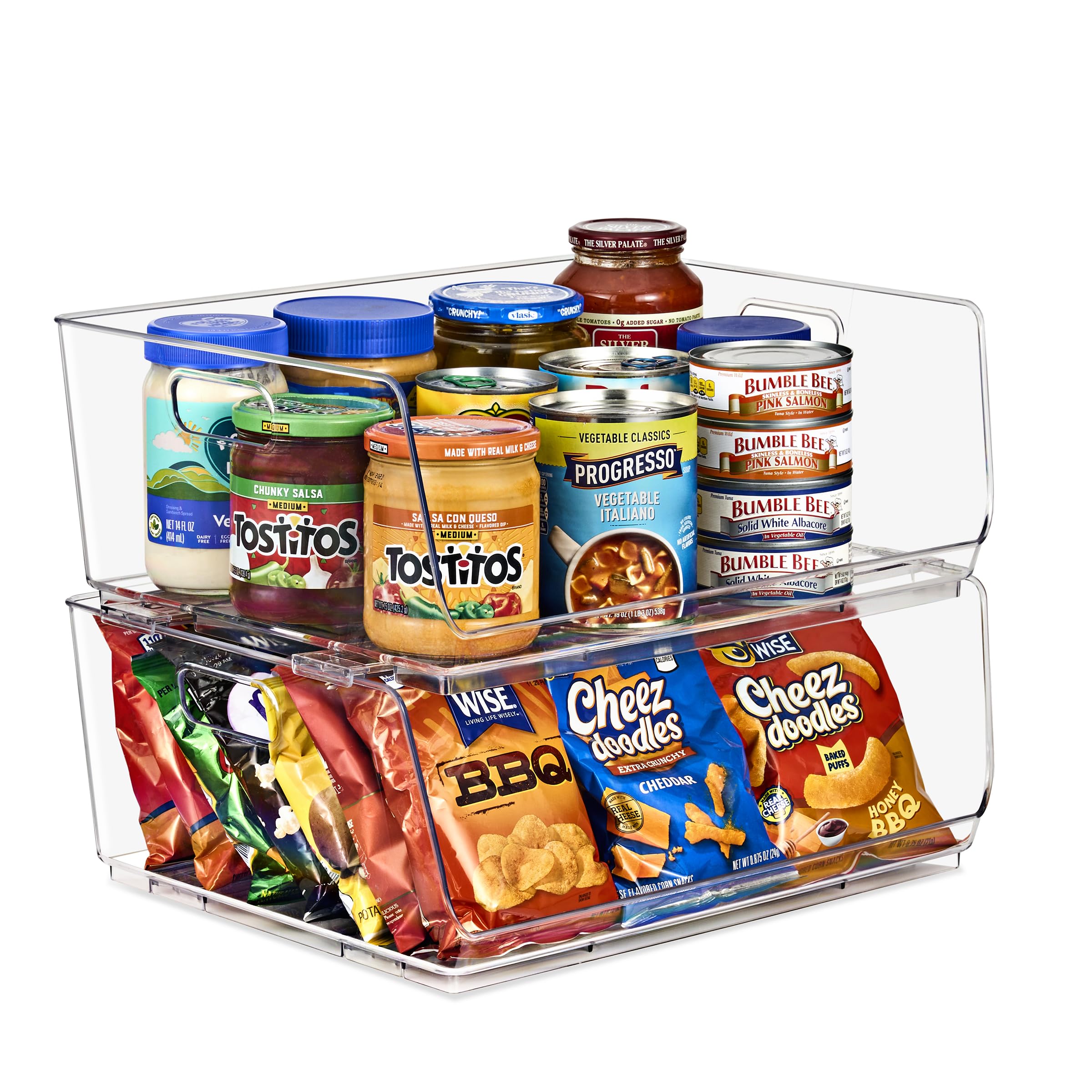 Sorbus Stackable Storage Bins Open Front Clear