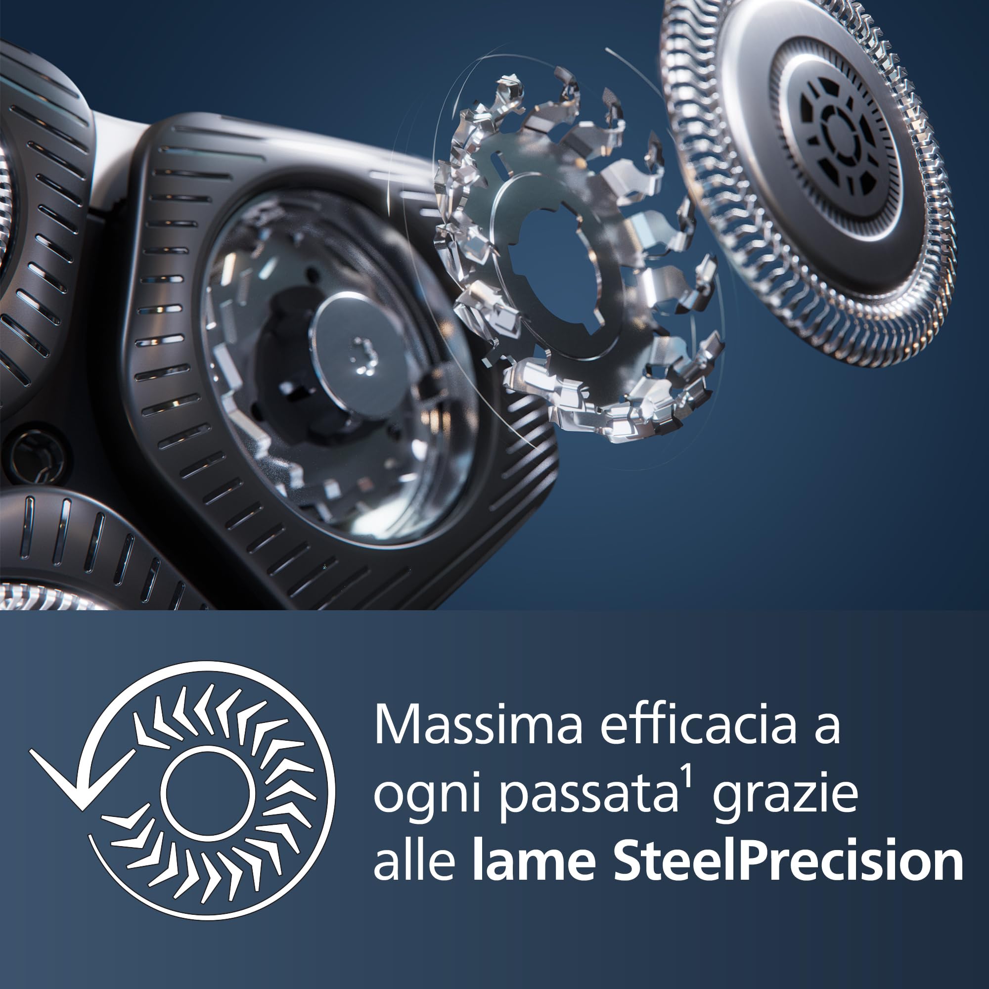 Rasoio elettrico Serie 5000 con tecnologia SkinIQ, Wet&Dry, rifinitore, base di ricarica, custodia (modello S5884/35)