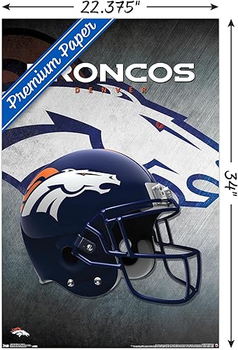 Miniatura 26 de Trends International NFL Denver Broncos - Póster de pared con casco 16, 22.375 x 34 pulgadas, versión sin marco