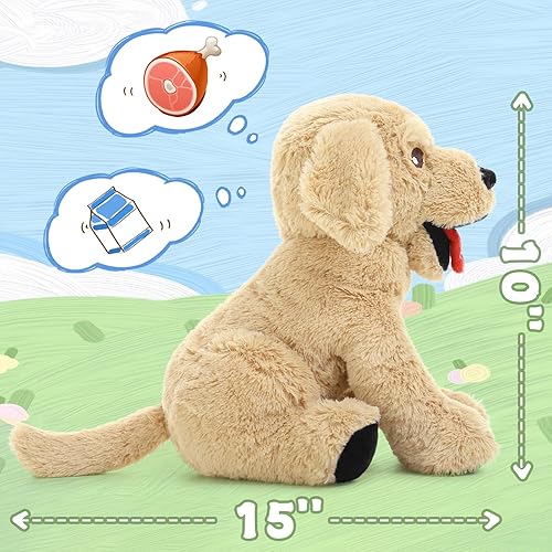 Miniatura 9 de Lanmore Almohada de peluche grande de 21 pulgadas para perros, diseño Golden Retriever, regalo para cumpleaños, Navidad, día de San Valentín,