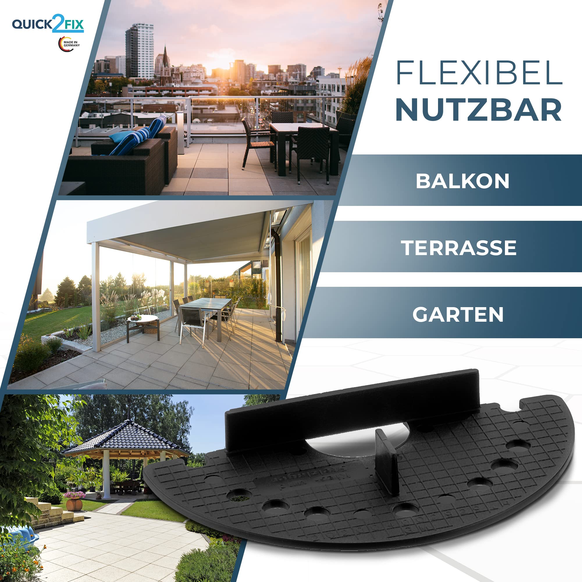 50 x Splittbettlager - Sandbettlager - Kiesbettlager 50 Stück (Halbe) zum Verlegen von Terrassenplatten im Außenbereich. - Made in Germany (Kieslager Halbes)