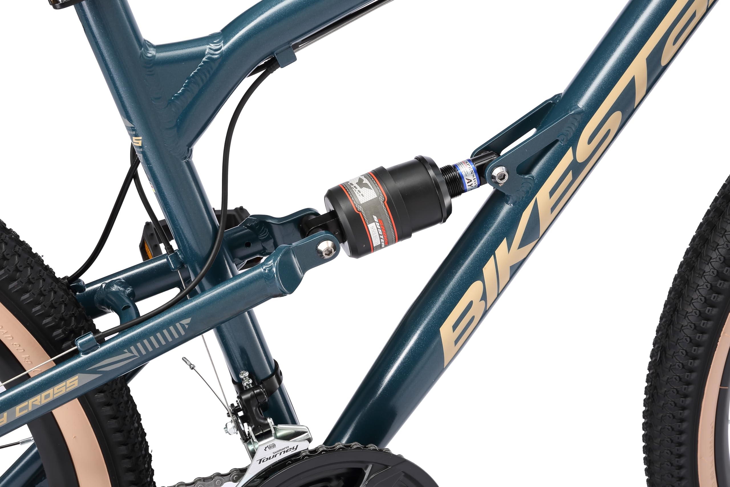 BIKESTAR VTT en Aluminium, Frein à Disque, 21 Vitesses Shimano, 26, 27.5, 29 Pouces | Mountainbike Tout Suspension Integral Cadre 16, 16.5, 17.5 Pouces