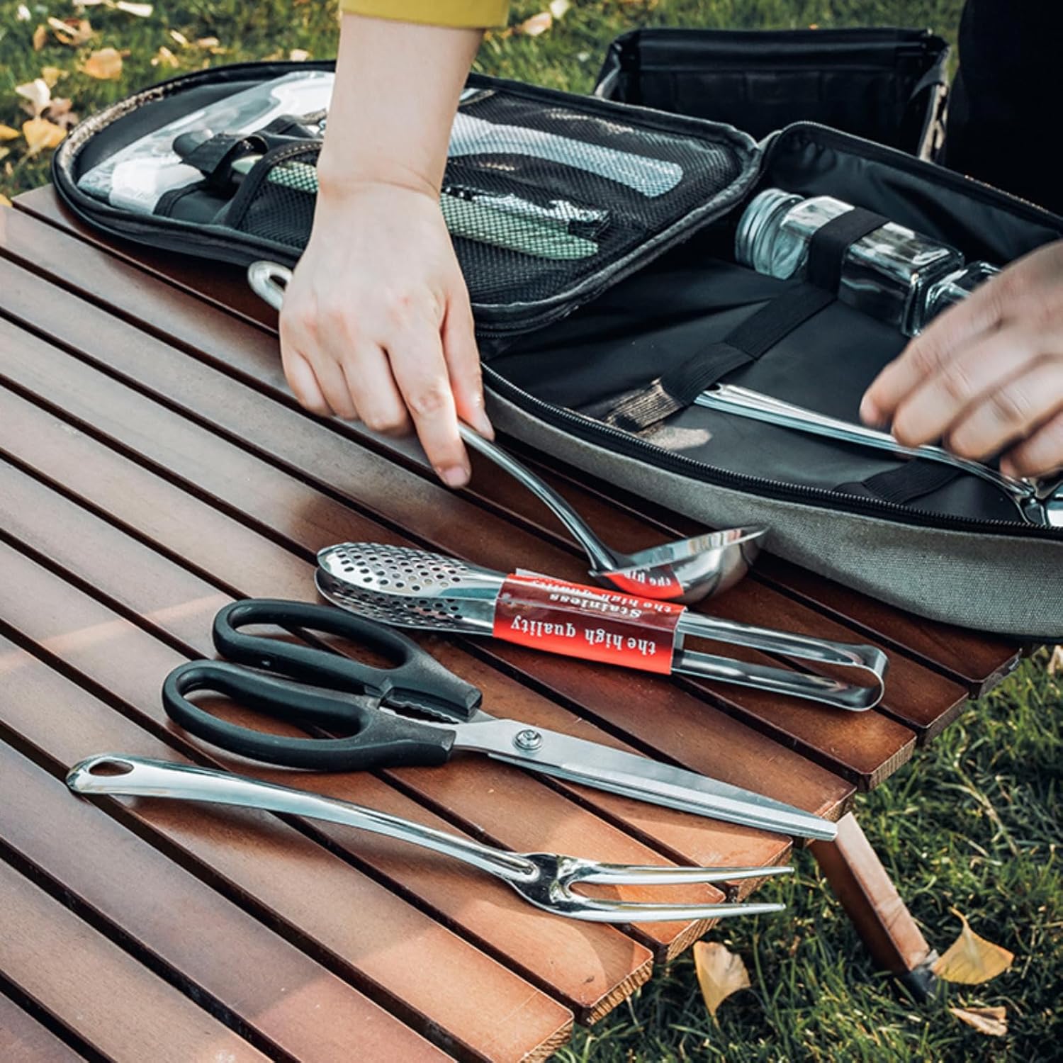 Portable Camping Kitchen Utensil Set, 13pcs Camping Accessories Cooking, Camping Kitchen Set, Camp Kitchen Accessories & Organizer, Camping Utensil Set, Camping Equipment, Camping Tools & Stuff