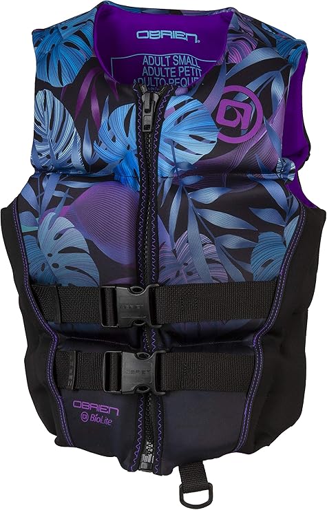 O'Brien Women's Flex V-Back Neoprene USCGA Lfie Jacket For Watersports, Boating, PWC, Swimming & Paddle