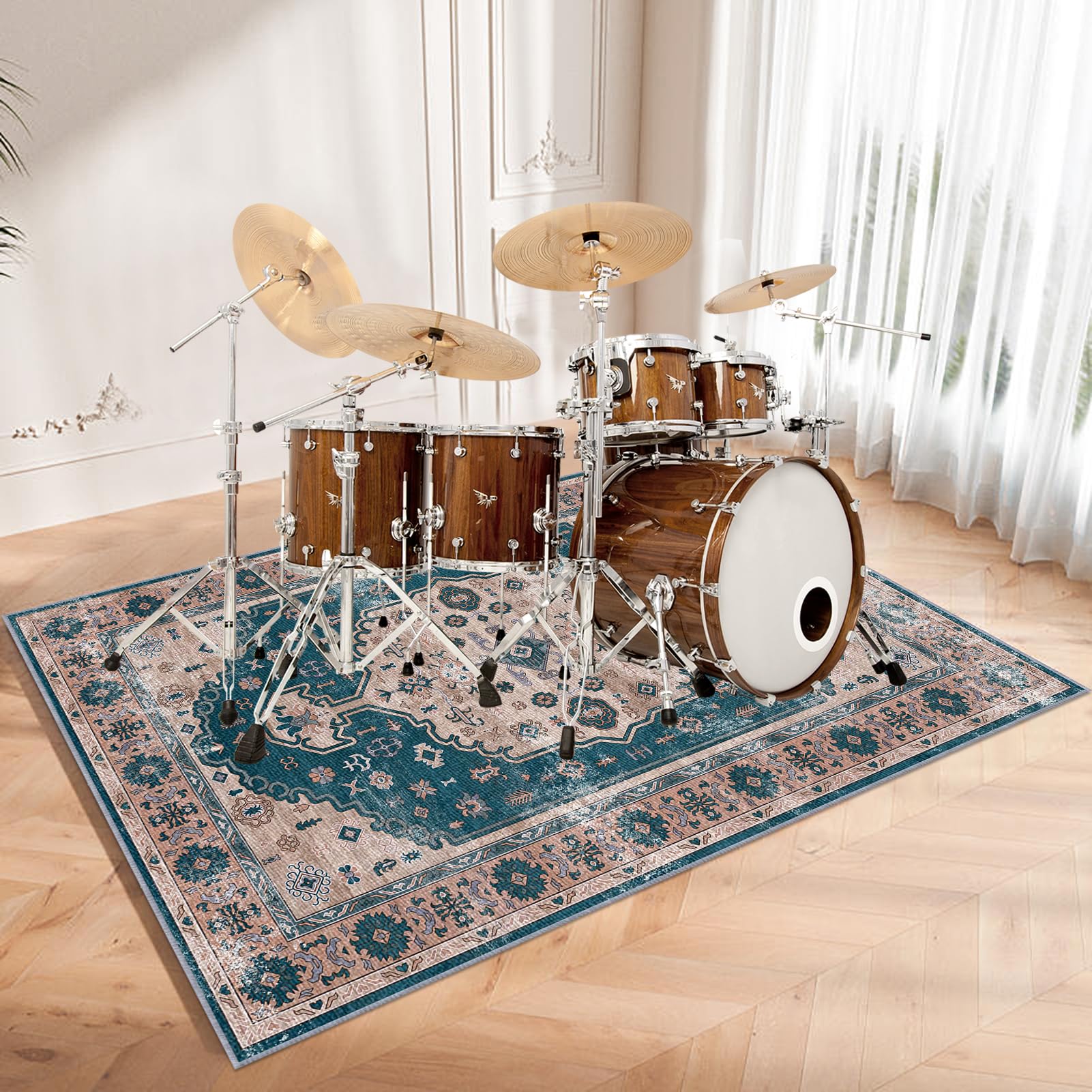 Tappeto per Batteria Tappeto a Tamburo Insonorizzato Tappetino per Batteria e Percussioni 120 x 70 cm Tappeti Rettangolari Antiscivolo per Batteria Elettroniche Rullante Acustica Grancassa