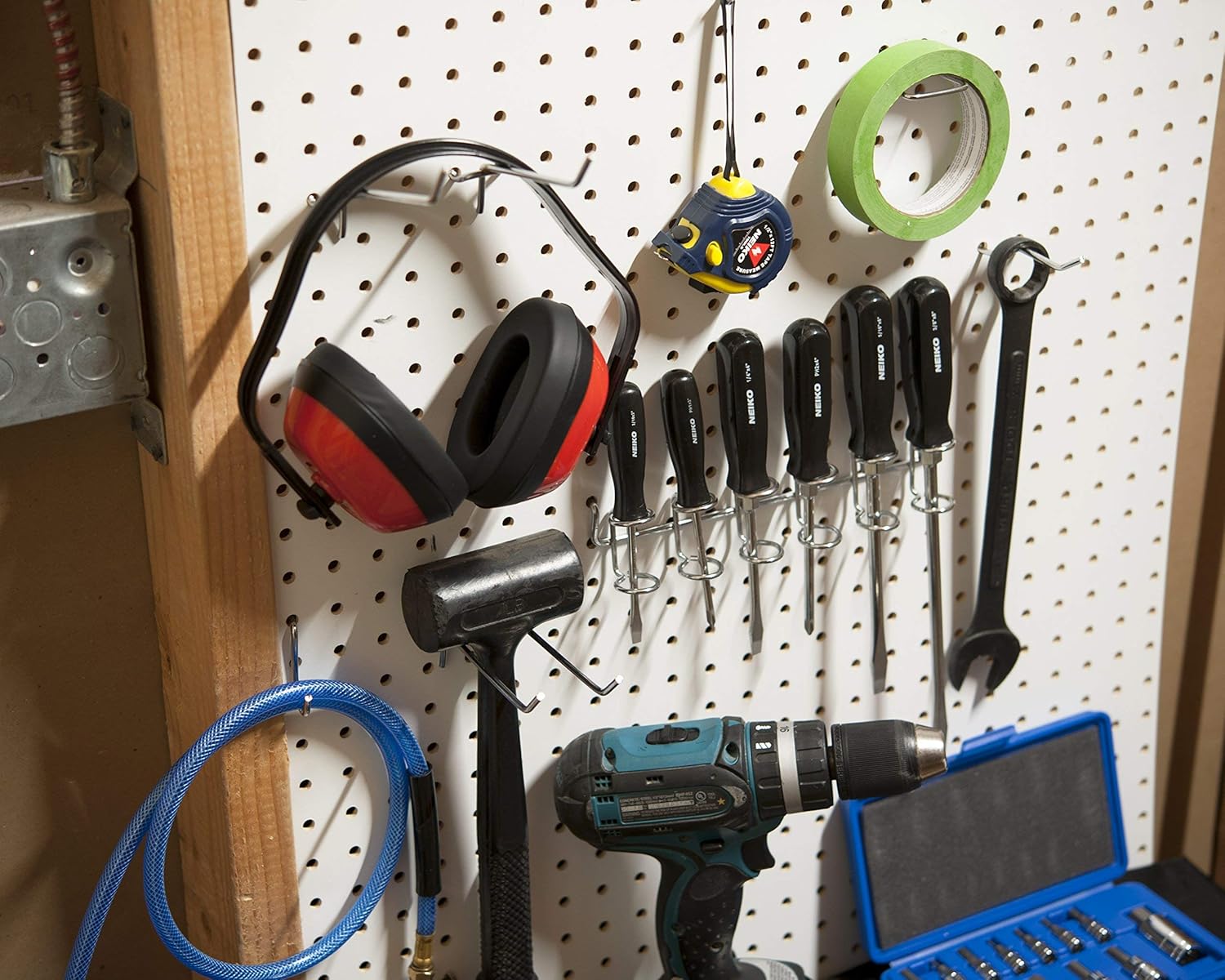 Hiltex 53106 Pegboard Hook Assortment Set, 50 Piece Heavy Duty, Pegboard Hooks for Tools, Garage & Workshops Hooks and Holders, Accessories for Craft Room, Wall Storage Shelving Peg Hooks