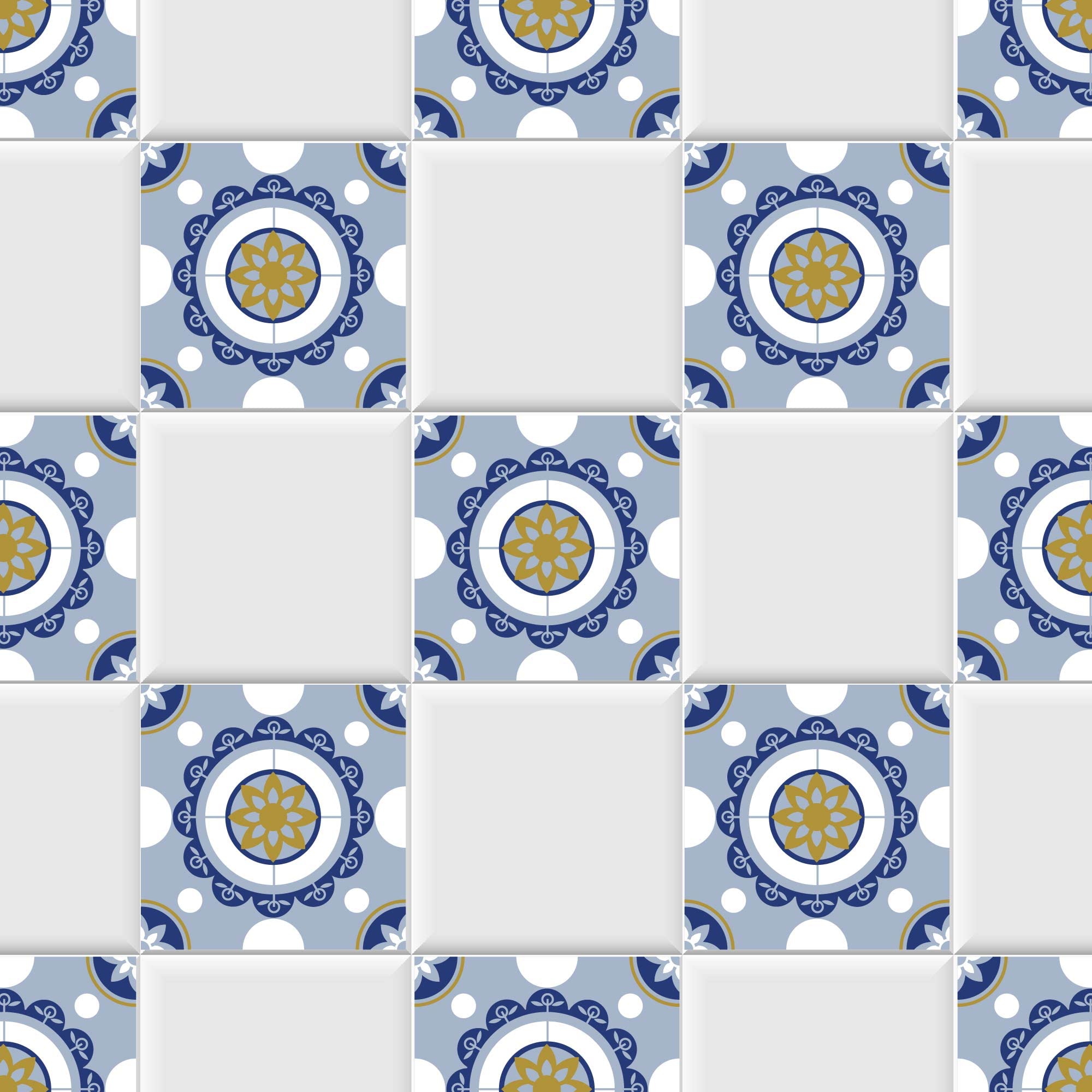 Adesivi per pavimenti in piastrelle, set 035, Malta, 15 x 15 cm, 63 pezzi, piastrelle per pavimenti, piastrelle adesive per pavimenti, piastrelle adesive per cucina, bagno, WC, bordatura, specchio