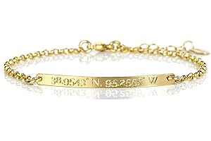 Danique Dainty Custom Coordinates Bar Bracelet