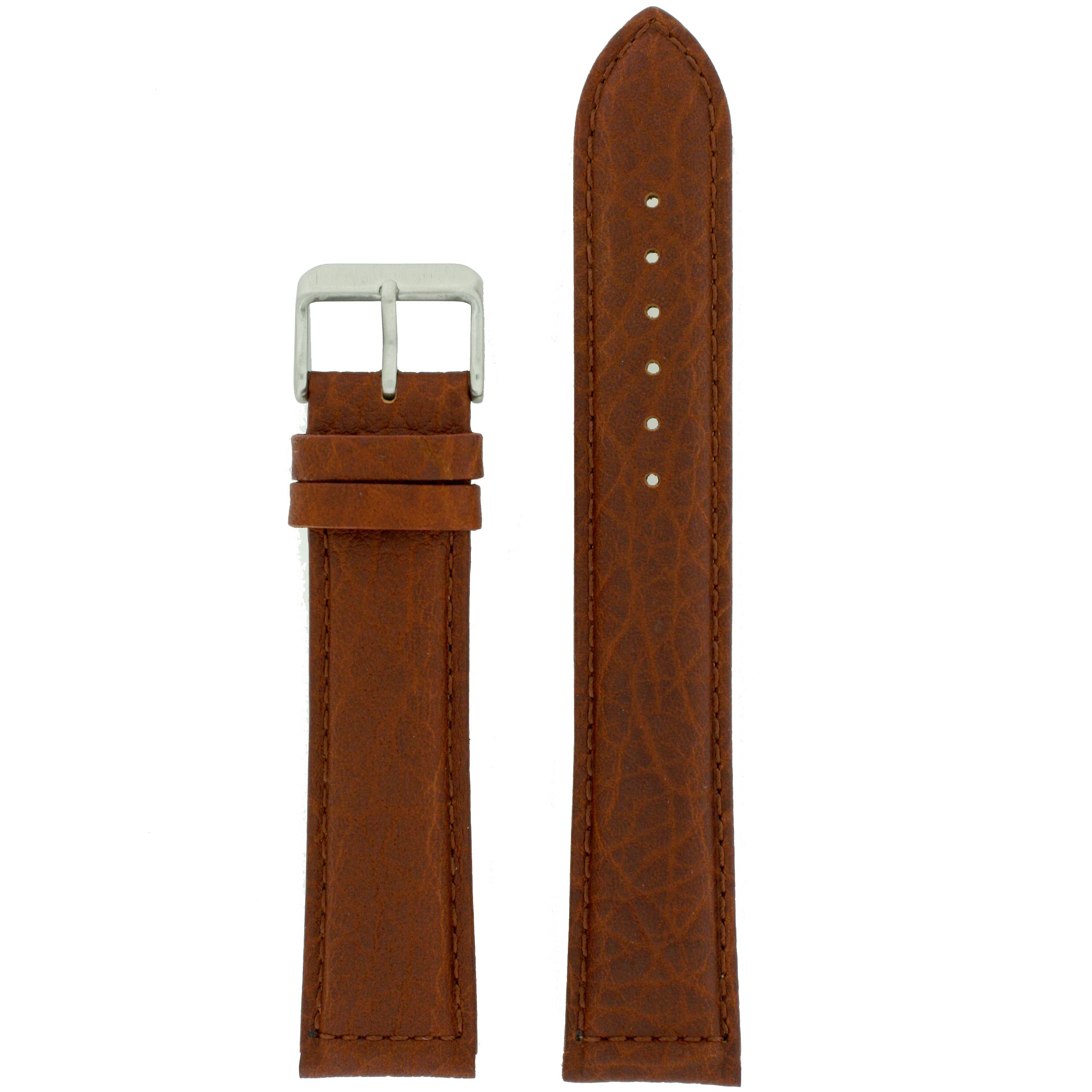 Tech Swiss Extra Long Watch Band Genuine Leather Calfskin Light Brown 18 millimeters