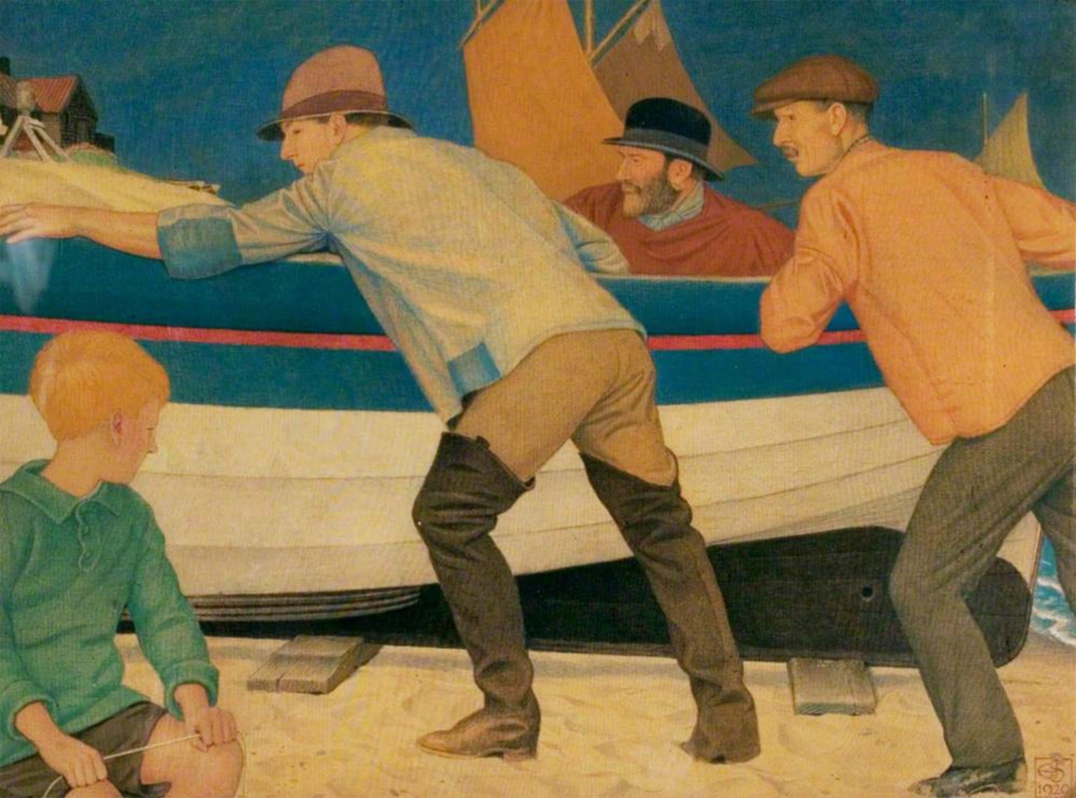 Posteriik No Frame Vintage Print Pop Art Landscape Artwork Up From The Sea By Edward Southall Art Prints For Office Home Decor 60X90cm