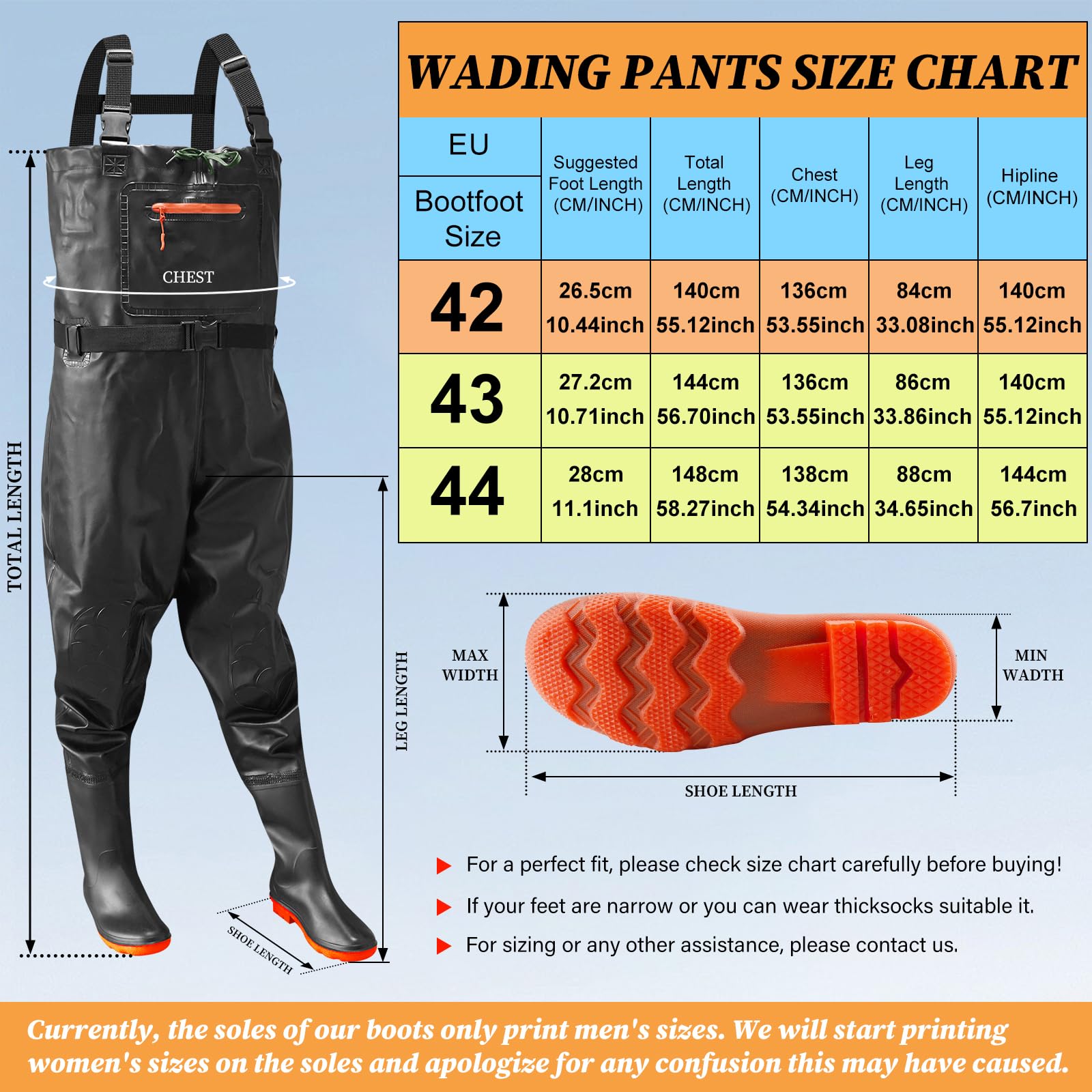 Eiito Wathose - Pantaloni da pesca da uomo e donna, con stivali, traspiranti, impermeabili, per gli amanti della pesca, sport acquatici, attività all'aperto