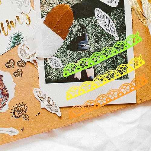 Miniatura 4 de NUOBESTY 12 Uds. Cinta de encaje hueco Diario washi Cinta de encaje washi Cinta adhesiva Planificador Washi Cinta de Artes y Artesanías Suministros