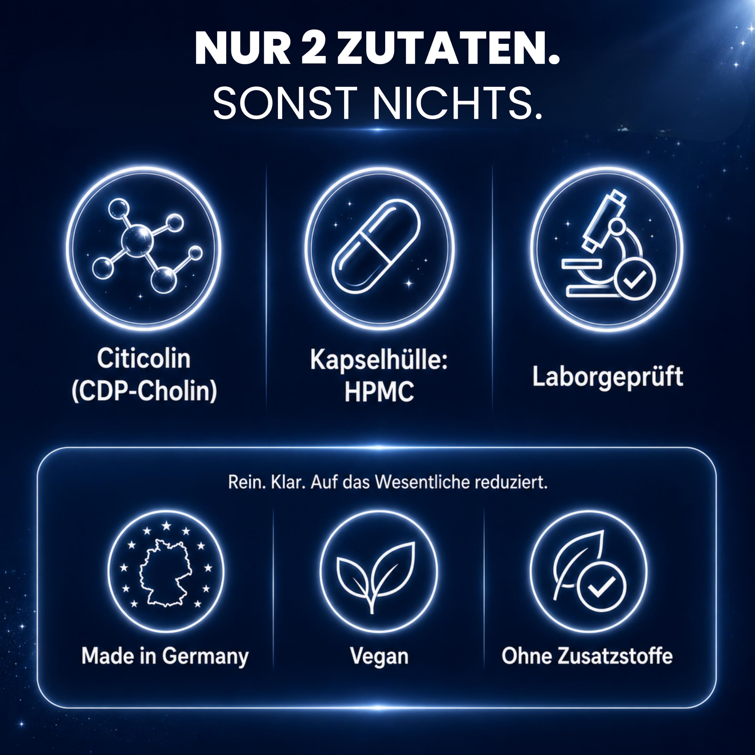 EINFÜHRUNGSANGEBOT I Citicolin (CDP Cholin) Kapseln I 250mg NEU: NEUROLINE, Laborgeprüft & ohne Zusatzstoffe, Deutsche Herstellung, Citicoline von SUPPLENATURA®