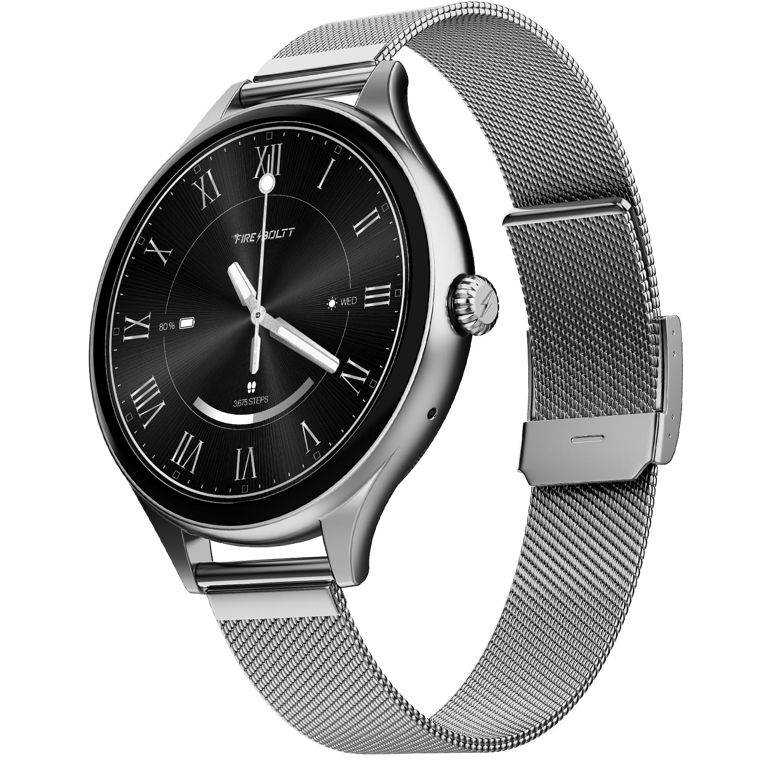 Fire-Boltt Phoenix Air Smart Watch 1.26” Round Display, Rotating Button, Wireless Charging, Ultra Lightweight Metal Body, Bluetooth Calling, Smartwatch with Silicone & Mesh Steel Straps Titan Silver-image-46