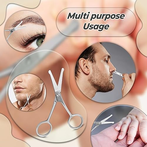 Miniatura 7 de ARSUK Tijeras de uñas con punta redondeada para uñas de los pies, herramientas de belleza multiusos para nariz, oído, cejas, vello facial de hombres