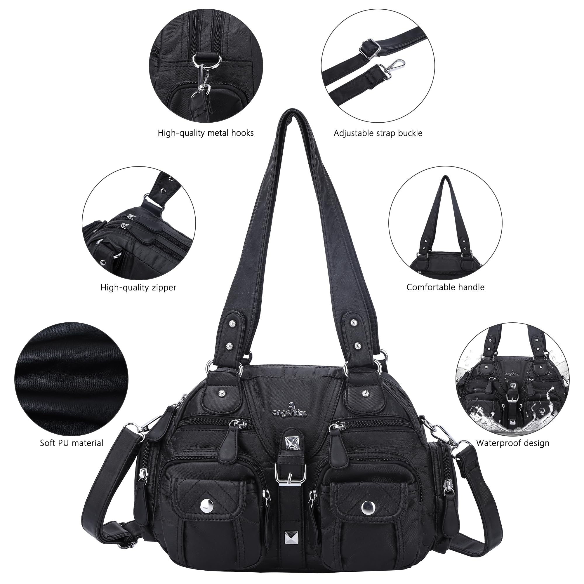 Angel Kiss Femmes Sac à Main Petit Hobo Sac à Main à Bandoulière Doux PU En Cuir Sacs Portés épaule Femme