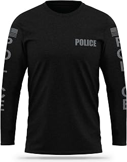 Police Cotton Blend Long Sleeve - USA Patriotic Durable Shirt - Ultra Soft Comfort. Perfect for on Duty