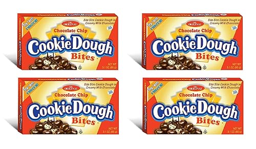 The Original Chocolate Chip Cookie Dough Bites - Caja de teatro de 3.1 onzas, paquete de 4