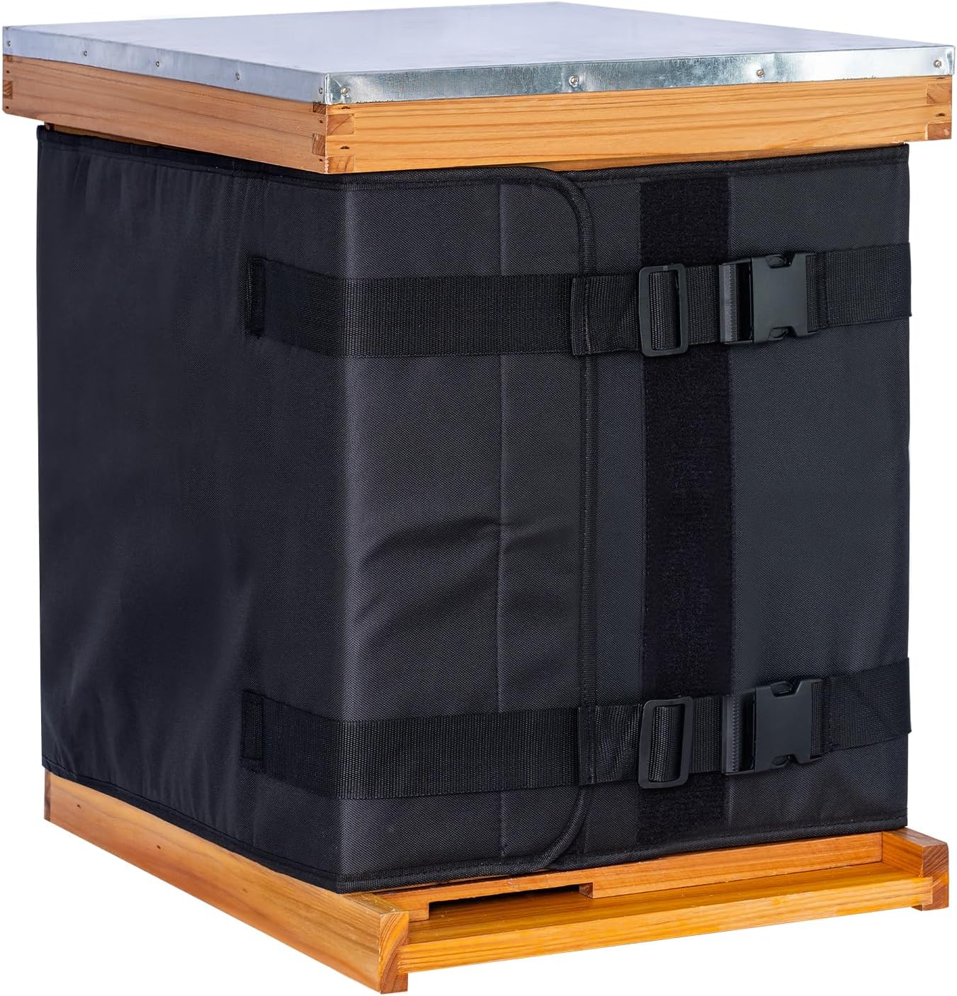 POLLIBEE Winter Bee Hive Wrap, Insulated Windproof 600D Oxford Adjustable Beehive Cover for 8 & 10 Frame Hives, Fits 2 Deep Boxes & 1 Medium Super Box, Winter Beekeeping Supplies,76.8" x 24.8"