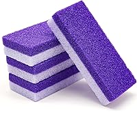 Lenpestia Foot Pumice Stone 4 Pack - Double Sided Pedicure Scrubber for Calluses, Dead Skin on Feet, Heels, Elbows (Purple)