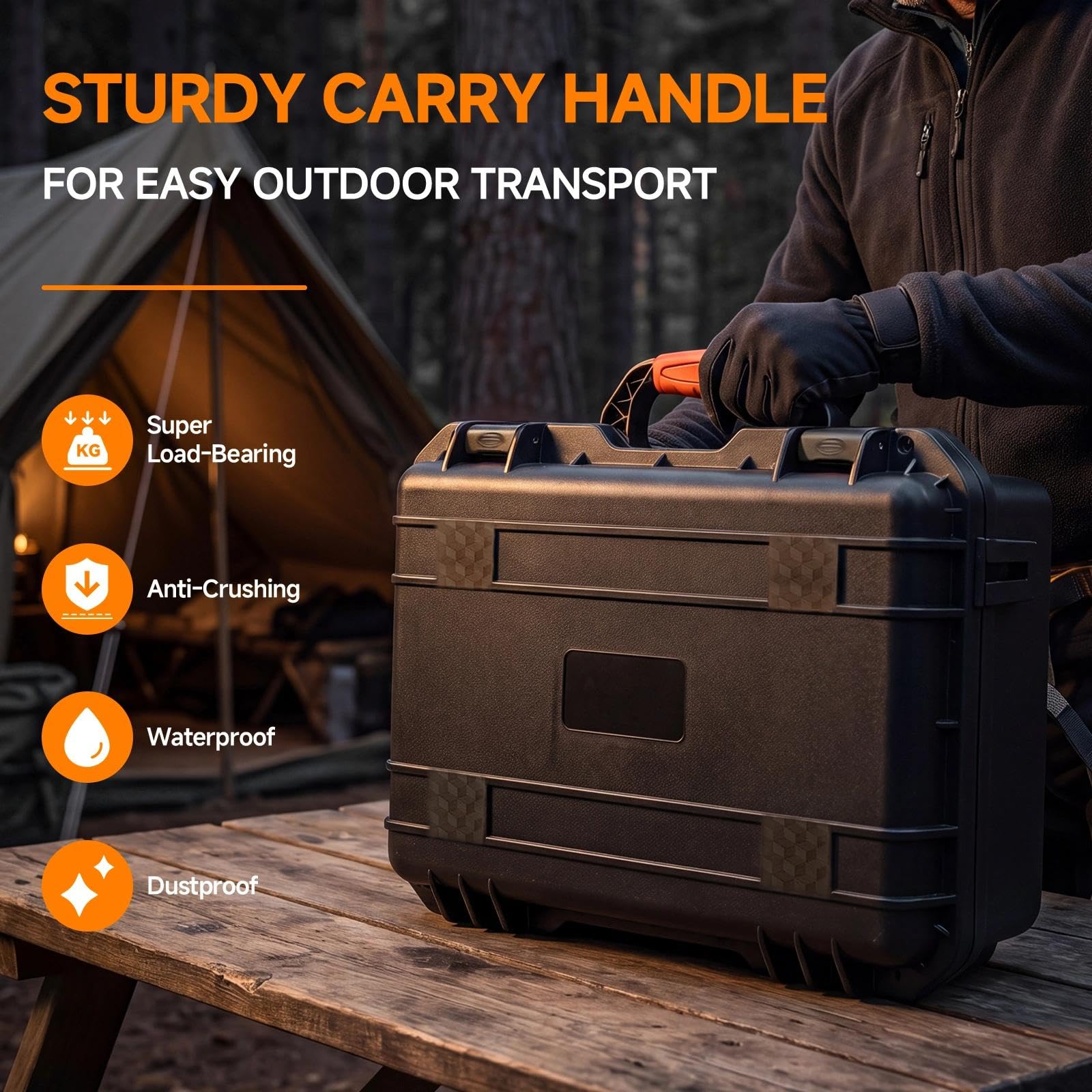 Starlink - Mini custodia da trasporto con vano batteria integrato, guscio rigido impermeabile IP67 con schiuma su misura per Starlink Mini, supporto, adattatore, alimentatore e cavi, ideale per uso
