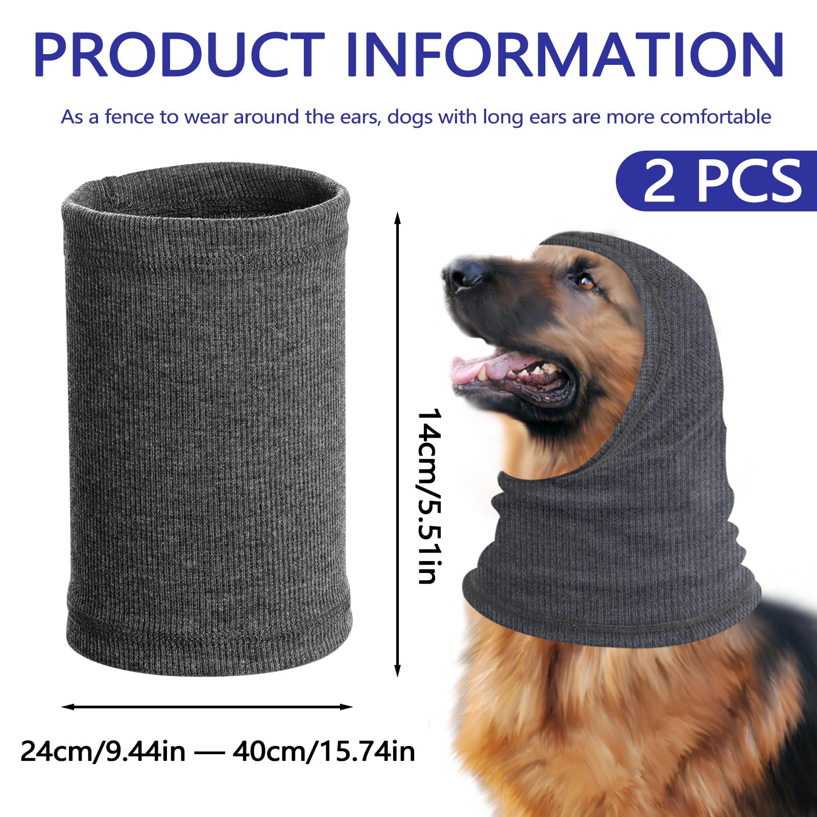 Thatyro 2 Pieces Headband Quiet Ears for Dogs Knitted Dog Ear Cover Muffs Noise Protection - Image 2