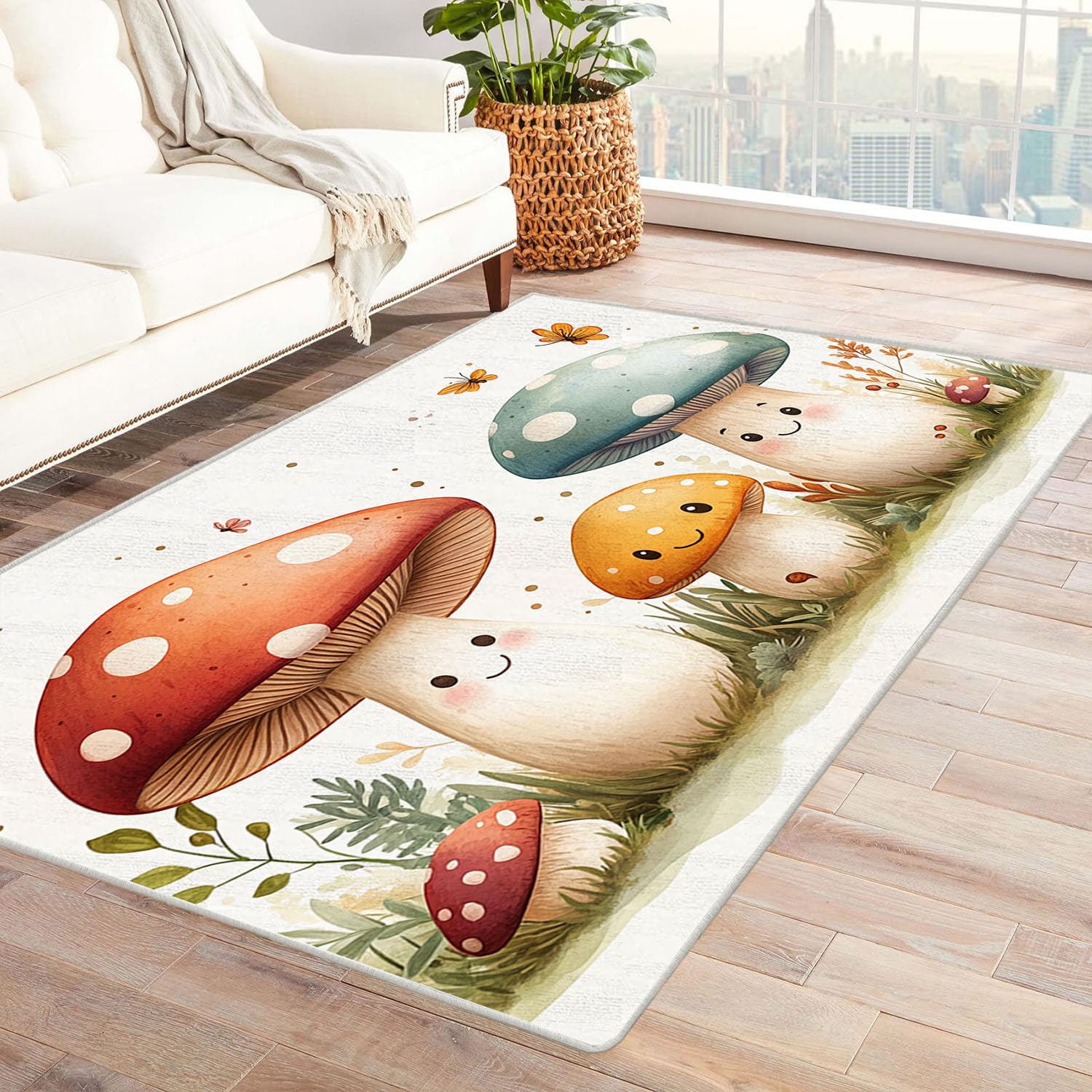 Tapis de cuisine lavable design moderne plantes pour salle à manger