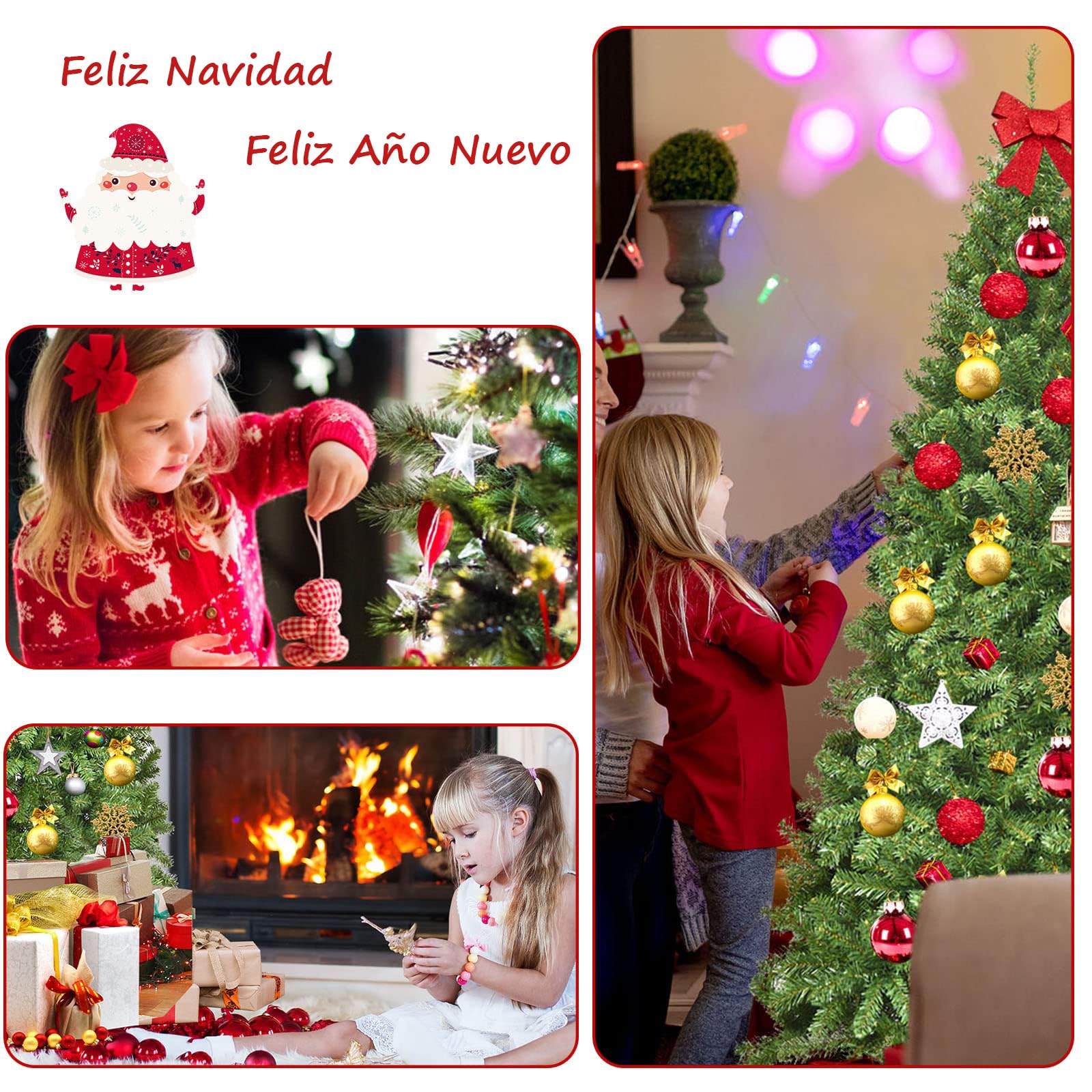 RELAX4LIFE Árbol de Navidad de PVC Ignífugo 180/225cm con 928/1346 Ramas, Árbol de Navidad con Soporte Plegable de Metal y Apertura Automática para Casa, Tienda, Oficina, Verde (225 cm)