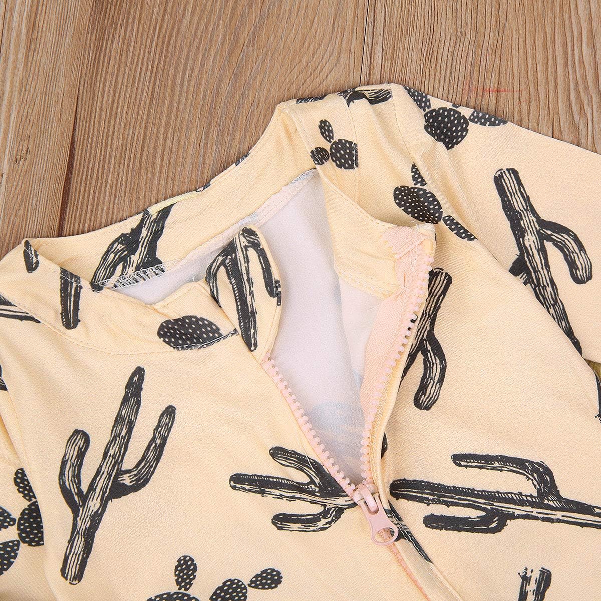 CIYCUIT Baby Girls Cactus Footies Newborn Zip Up Onesie Romper - Image 4