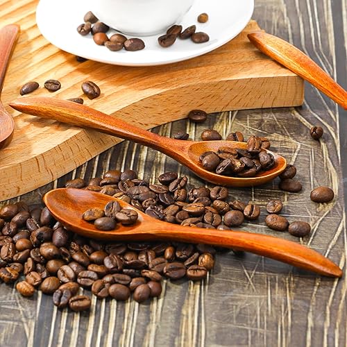 Miniatura 4 de 8 cucharas de madera pequeñas de miel, cucharas de madera para cocinar, cucharas de 5.7 pulgadas para té, cucharadita de miel para café, cucharadita