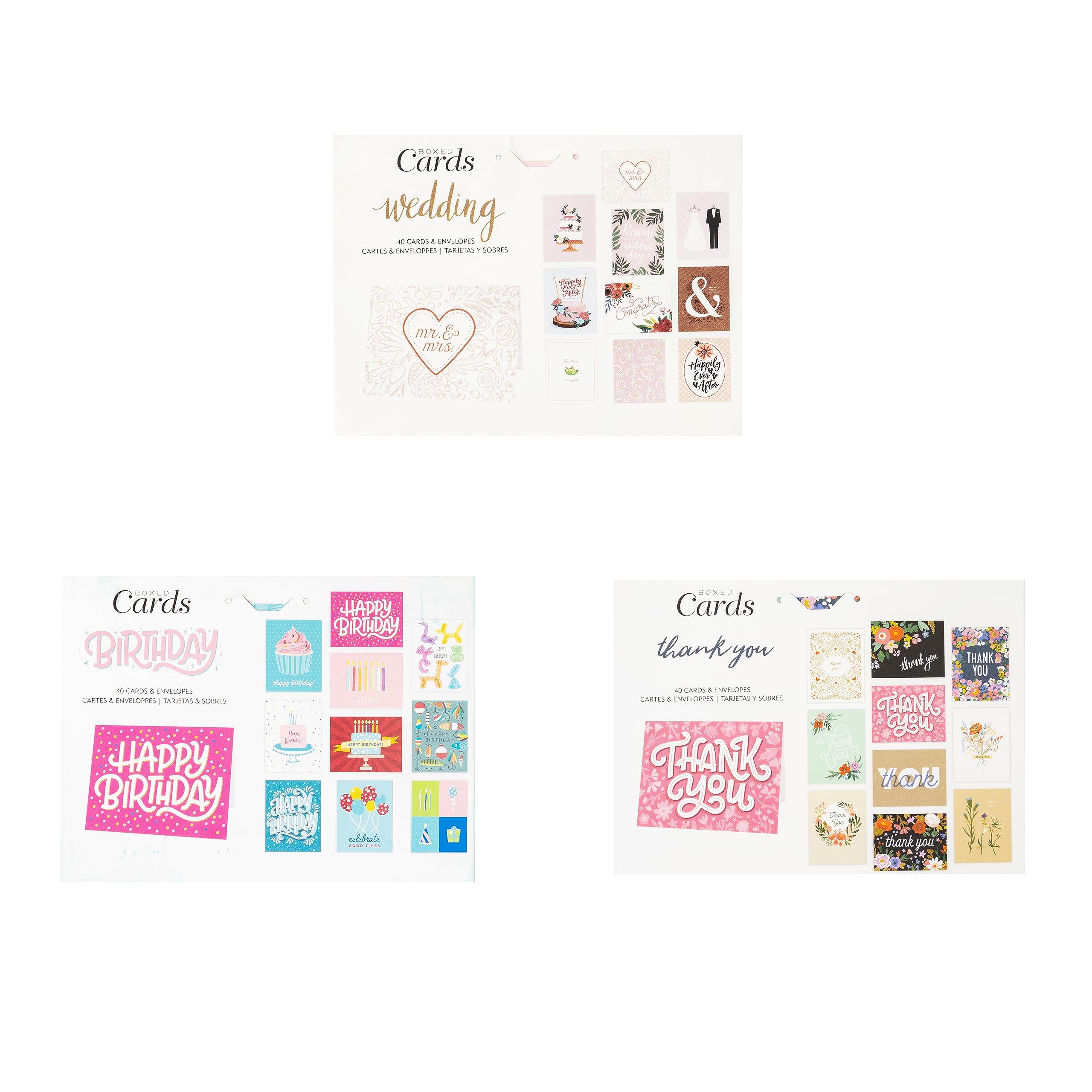 American Crafts 3 Pack Card Value Set | Thank You Cards, Wedding Cards, Happy Birthday Cards 3 Pack Set, Greeting Cards Crad Stock Office School Supplies Products Arts Crafts Sewing Notion Paper