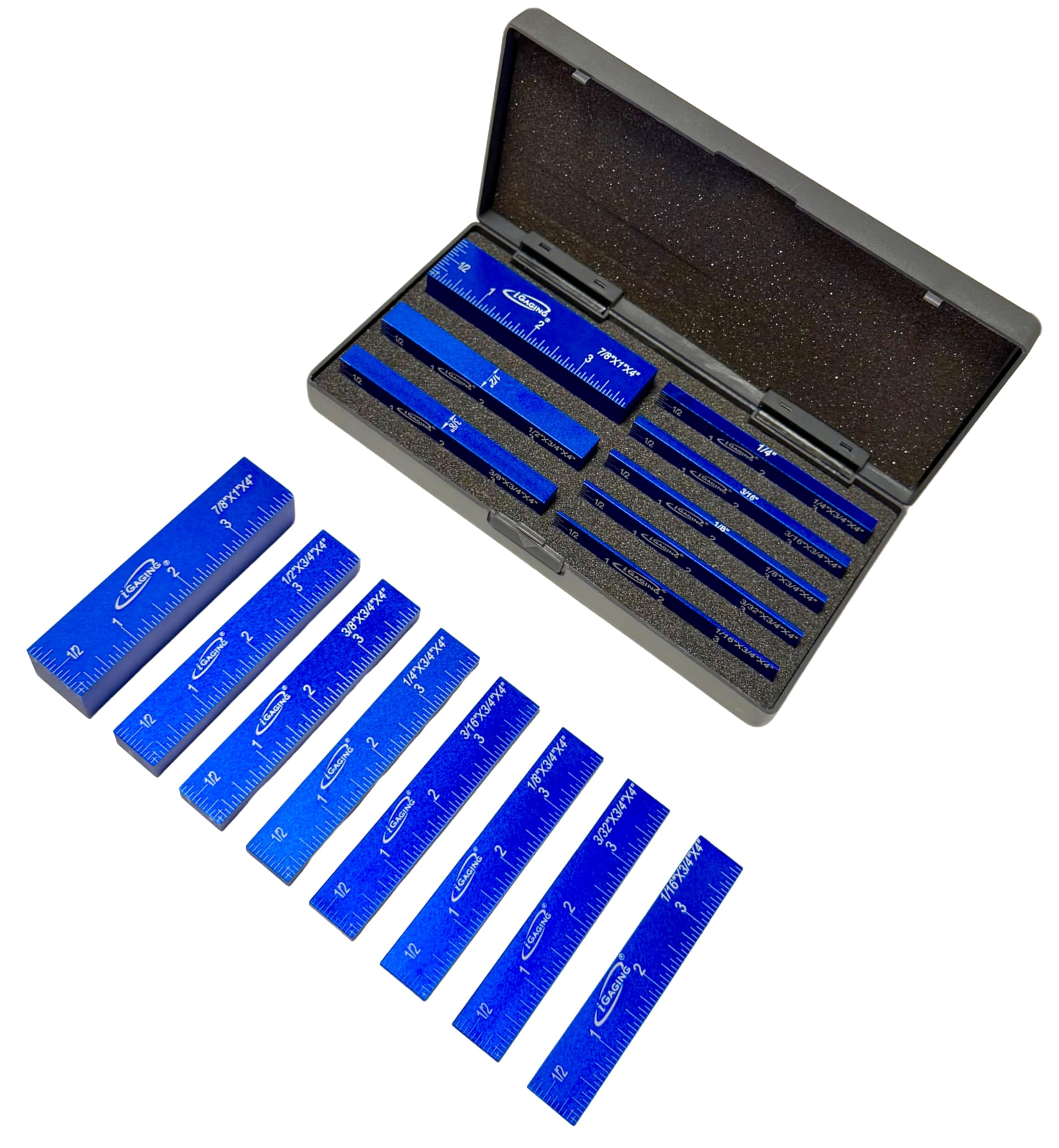iGaging Setup Block Bar Gauge Precision Aluminum 8 piece for Woodworking