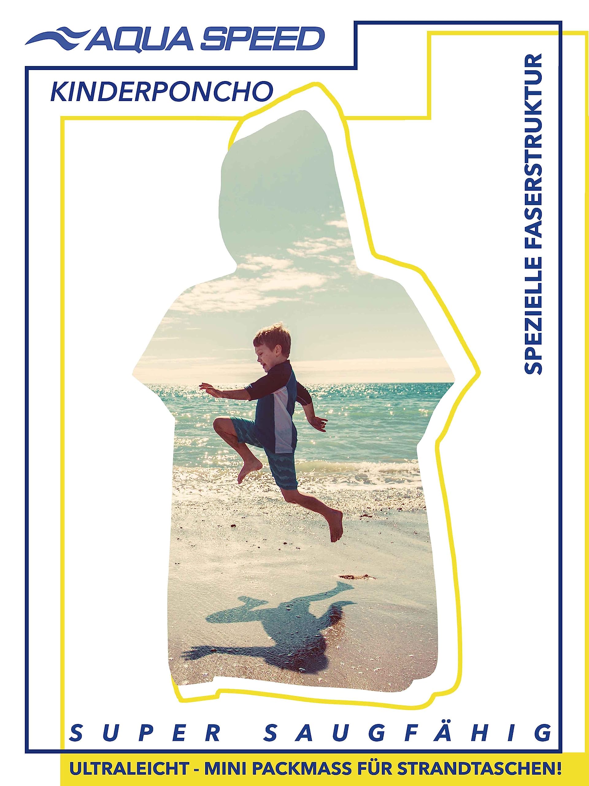 Aqua Speed Bademantel für Kinder | Badeponcho | Poncho Handtuch | Badetuch mit Kapuze | Handtuchponcho