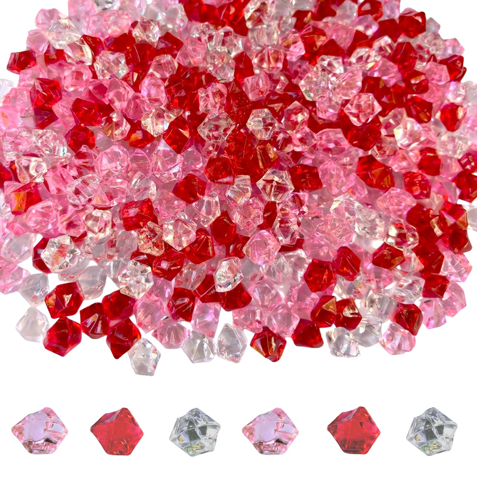Pierres de glace rouges de haute clarté pour remplissage de vase élégant