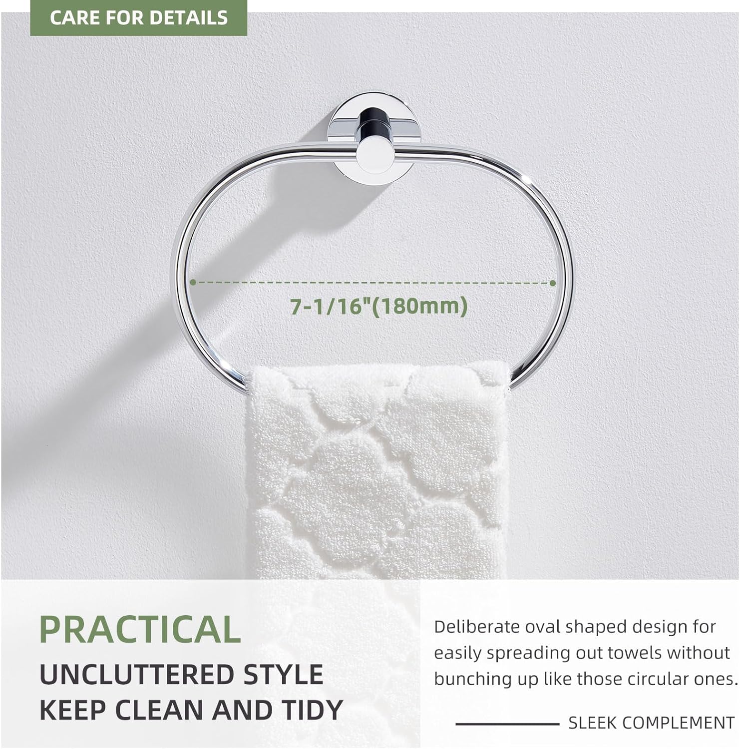 Angle Simple Swivel Towel Ring Bundle with Robe Hook 2 Pack (Polished Chrome)