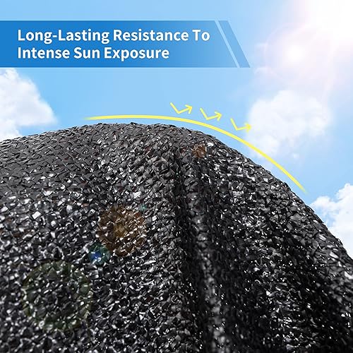 Miniatura 4 de Toldo 90% negro con protección solar, resistente a los rayos UV, con ojales, 10 x 10 pies, lona de malla para exteriores, para jardín, invernadero,