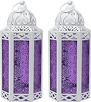 Vista 88 de VELA LANTERNS Farol portavelas decorativo, marroquí, gótico, morado, de 10.5 pulgadas, para mesa o colgar, decoración de Ramadán, decoración
