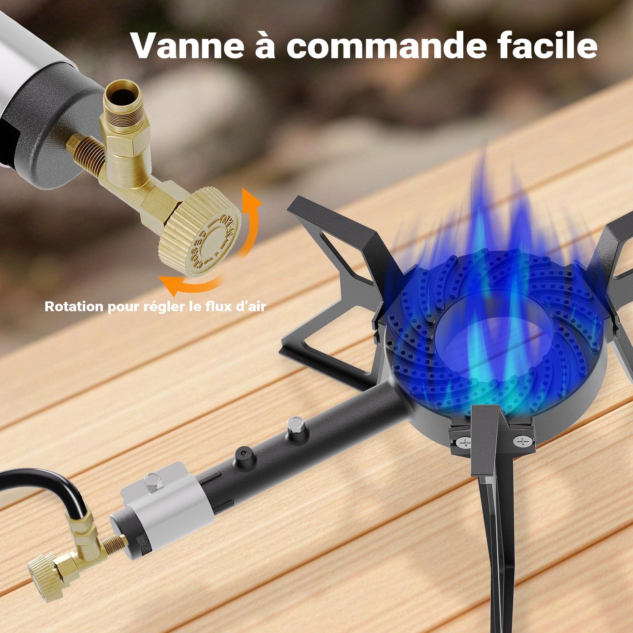 Réchaud à gaz Cuisinière extérieure 10,5 kw Brûleur à gaz pour Camping & Excursions Propane/Butane
