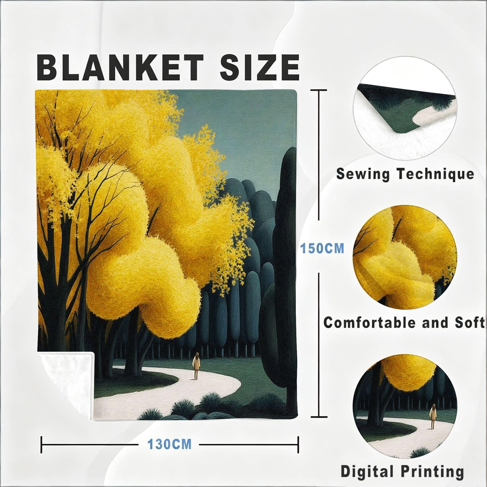 Coperta Pile Matrimoniale 240x260 cm Parco Giallo, Coperta XXL Super Morbida Multiuso Come Copriletto o Plaid da Salotto, Calda e Leggera, Protezione dal Freddo, AW4158