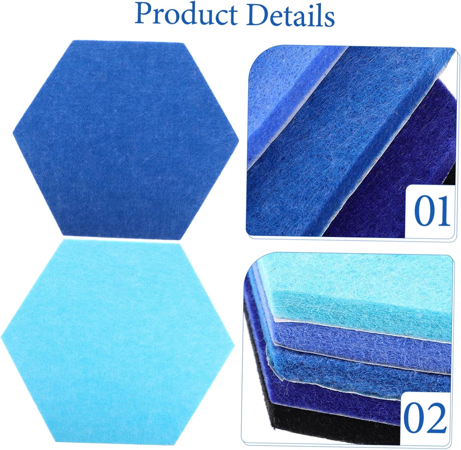 5pcs Decorative Felt Bulletin Board Hexagonal Display Panels for Home Office Classroom Self-Adhesive Notice Boards Easy to Install Protects Walls from Pushpins