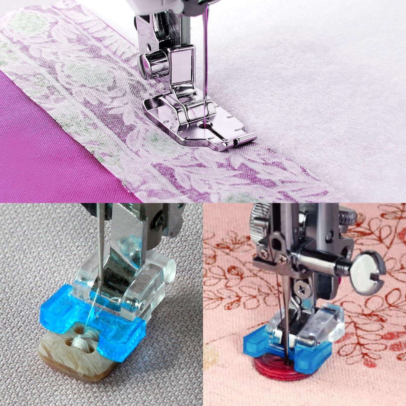 Juego de 42 prensatelas para máquina de coser, opciones multifuncionales, 42 prensatelas para Brother, Singer, Janome, Toyota y la mayoría de máquinas de coser de vástago bajo
