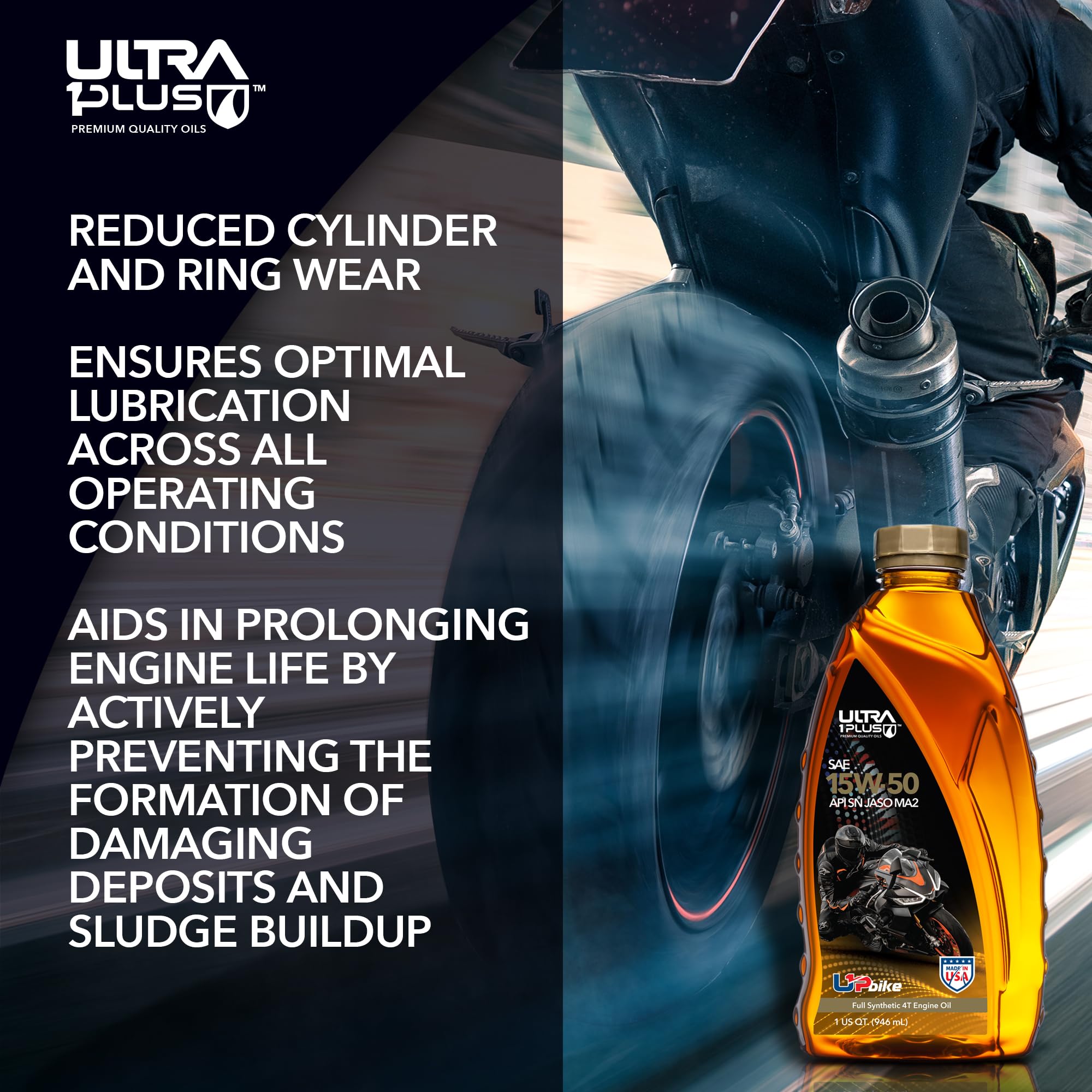 Amazon.com: ULTRA 1PLUS 4T 15W-50 Full Synthetic Motorcycle Oil