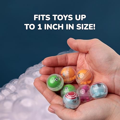 Vista 3 de Máquina expendedora de cápsulas, redonda, 50 unidades, 1.1 pulgadas (1.102 in), cápsulas de máquina de chicles a granel, contenedor transparente a