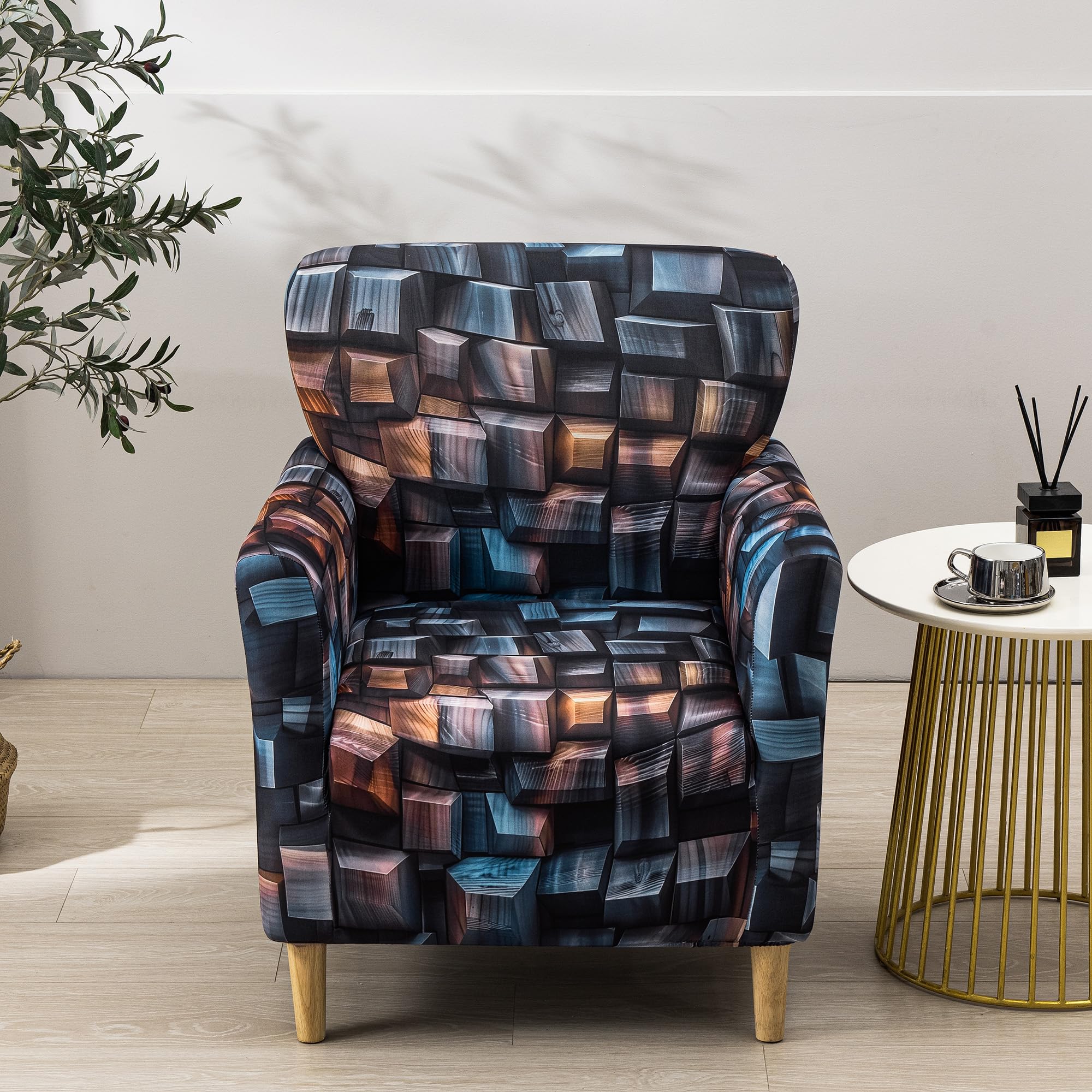 LiveGo Stretch Banquet Armchair Slipcover, Knit Chair Covers with Arms - Image 4