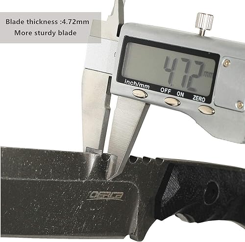 Miniatura 3 de OERLA TAC Knives OLHM-012 Cuchillo de cuchilla fija para uso al aire libre pequeño 420HC cuchillo de campo de acero inoxidable lavado a la piedra