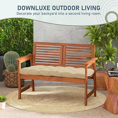 Miniatura 7 de downluxe Cojines para sillas de exteriores, cojín de banco de espuma viscoelástica en forma de U impermeable para columpio, sofá biplaza o patio, 48