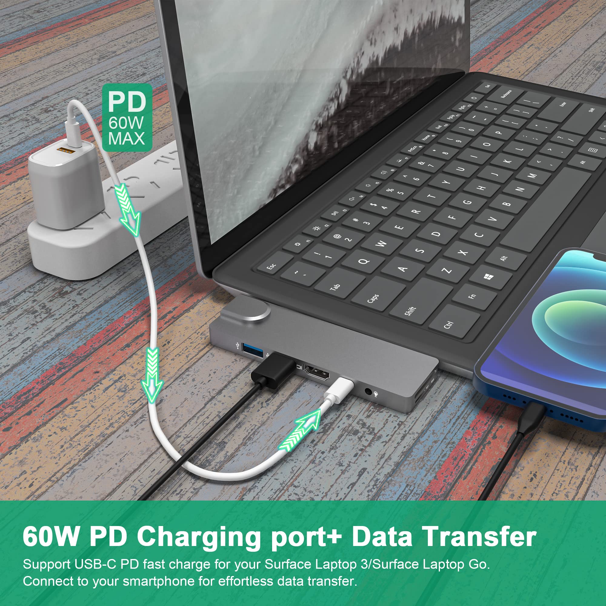 Amazon | Surface Laptop Go ドッキングステーション & Surface Laptop