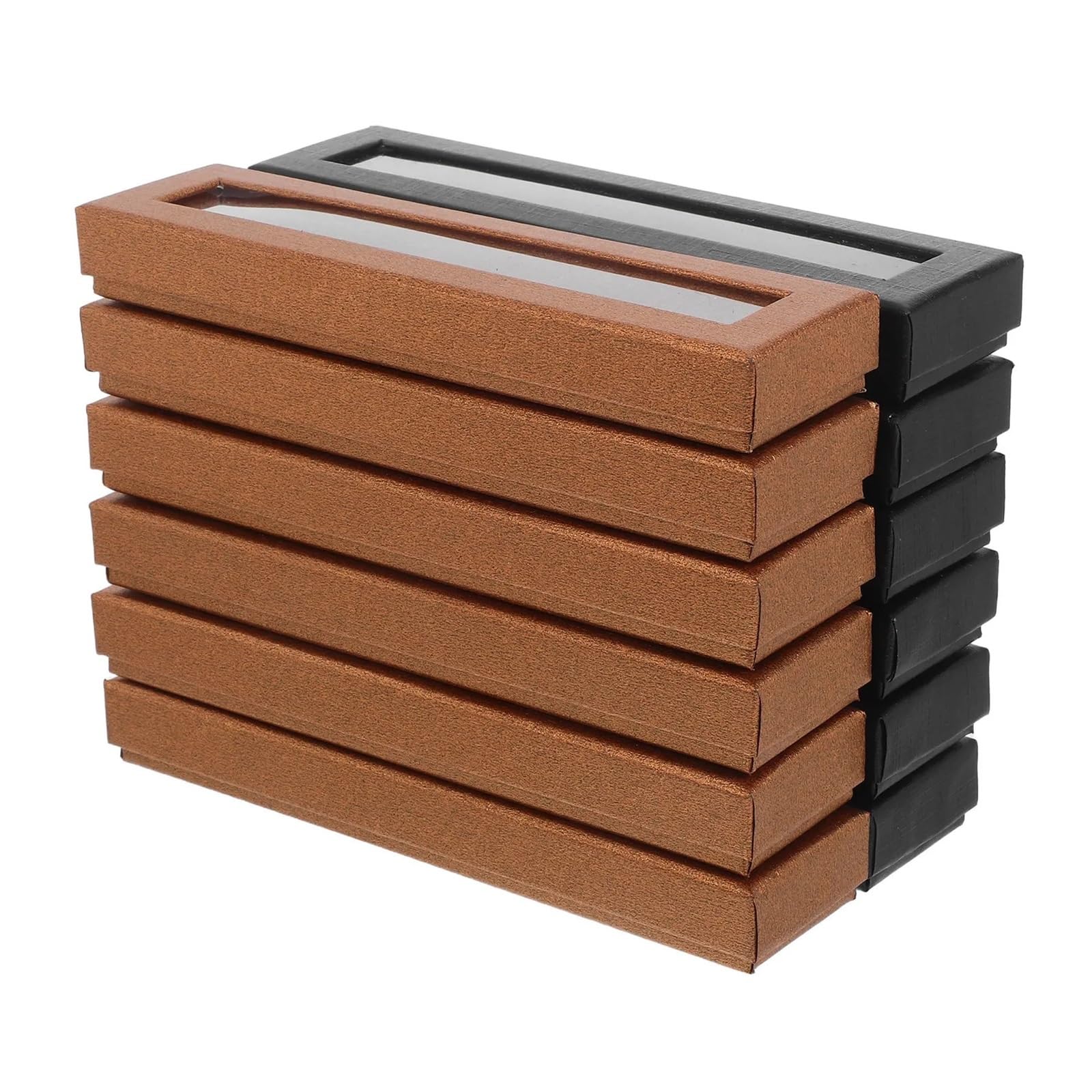 Caja de 12 bolígrafos de papel con ventana transparente