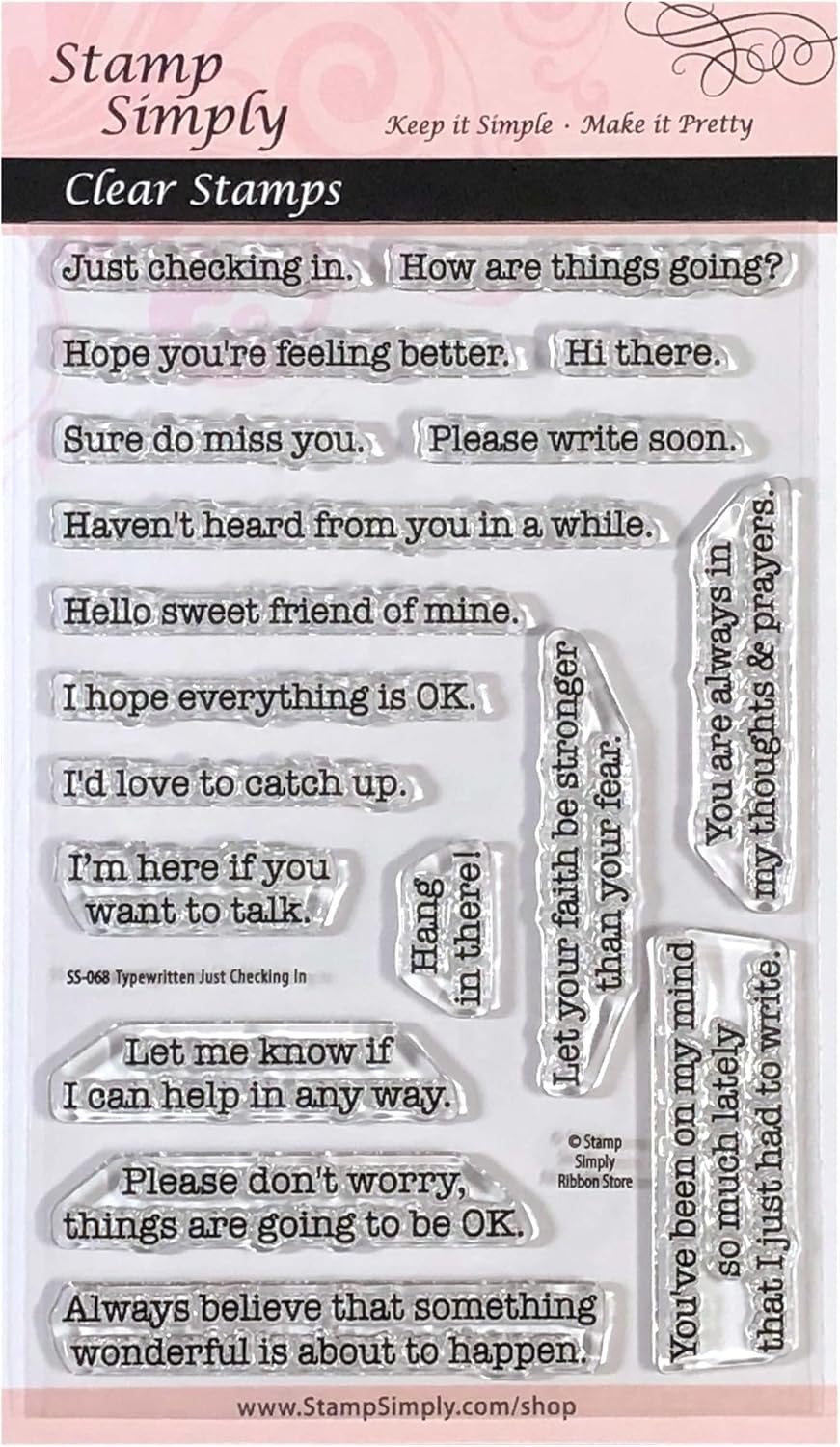 Clear Stamps Typewritten Sentiments Just Checking in 4x6 Inch Sheet - 18 Pieces