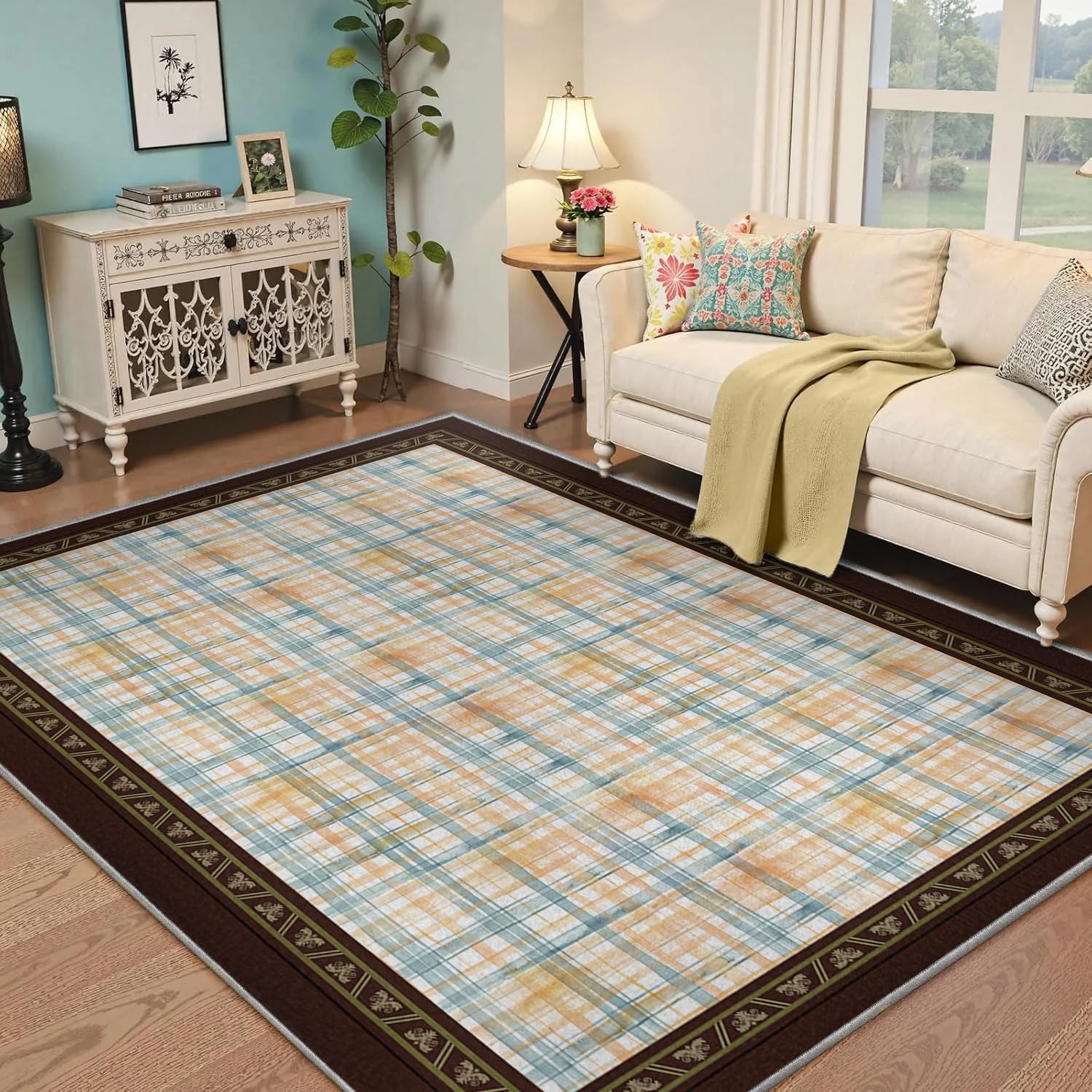 Tapis lavables faciles à nettoyer à poils bas pour intérieur et extérieur